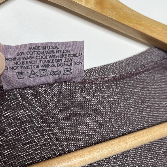 Michael Stars T Shirt Plum Womens One Size 3/4 Sleeve Scoop Neck Tee Minimalist - Picture 5 of 6